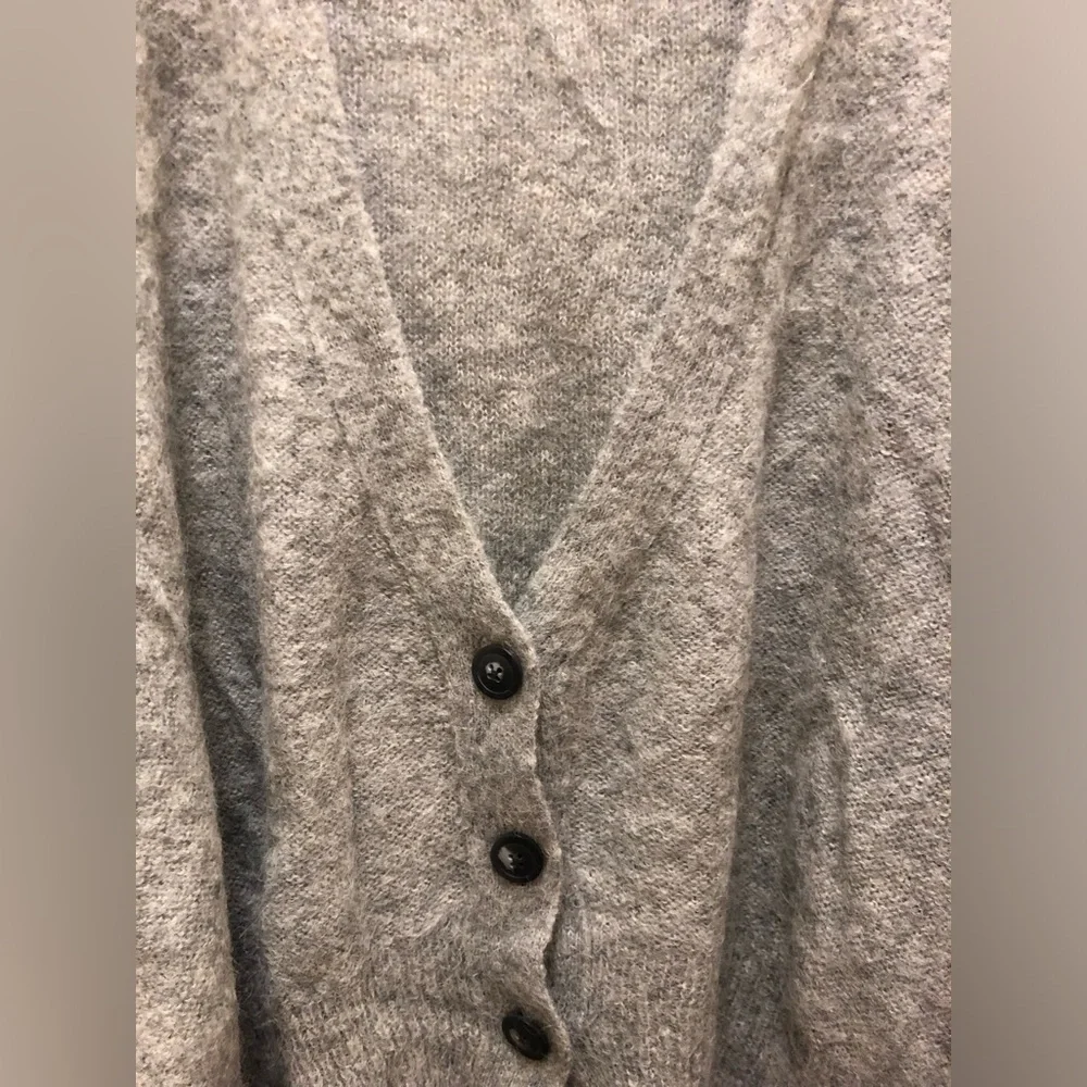 Free People Textured Grey Alpaca Blend Cardigan Medium - Picture 3 of 8